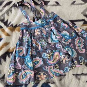 Kelly's Kids Gray and Blue Paisley Dress